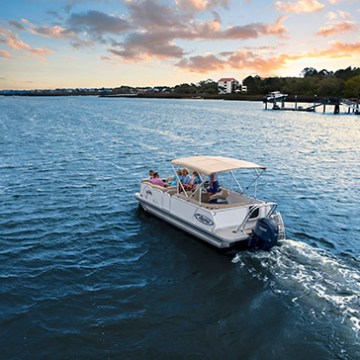 a pontoon in a body of water