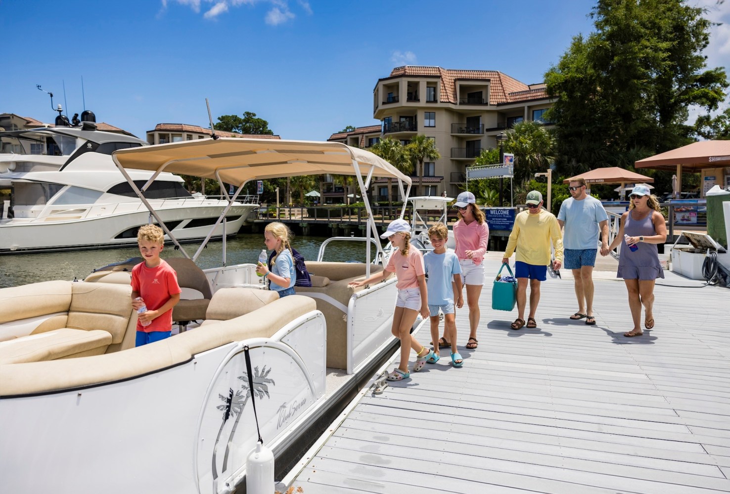 a group of people on a boat